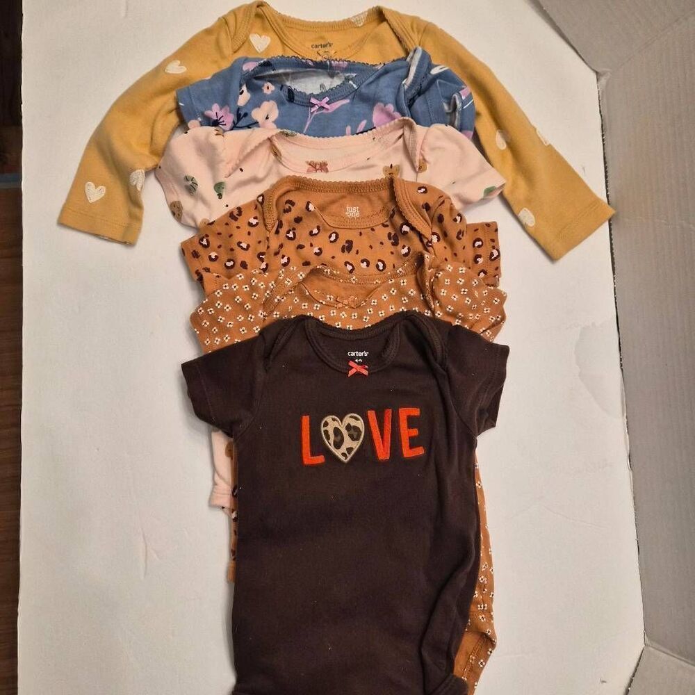 Carter's & Just One You 6 One-piece 12 month old girls outfits